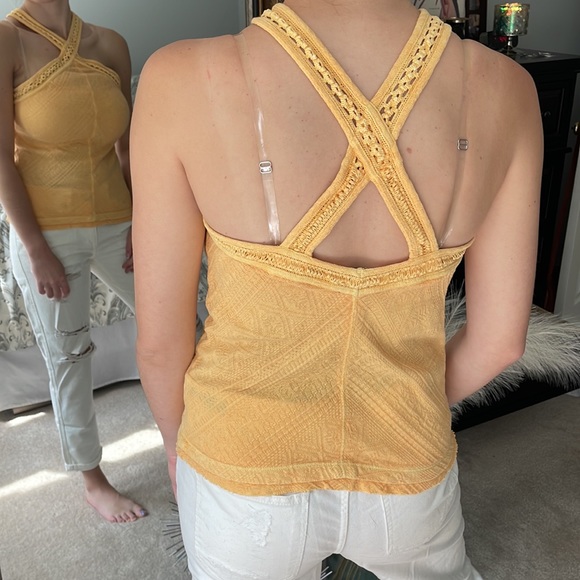 Free People Woven and Embroidered Halter Style Top - Picture 3 of 9